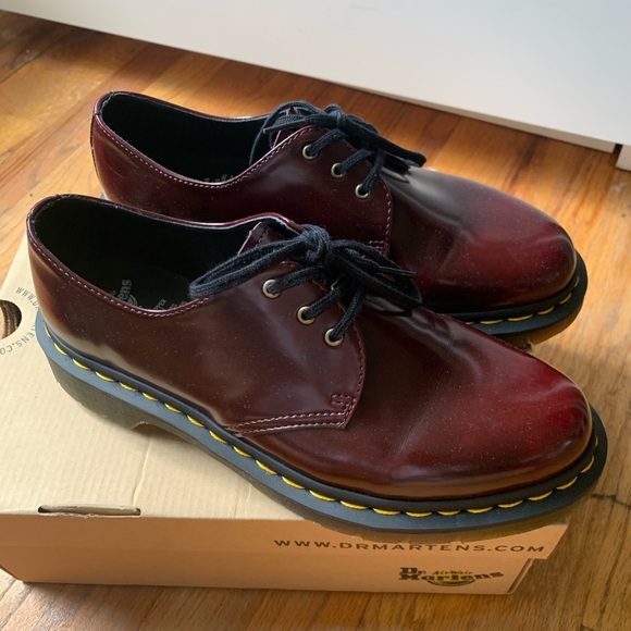 dr martens vegan 1461 cherry red